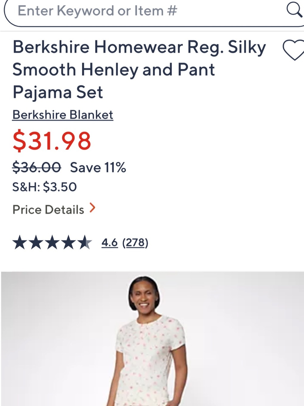 Women's Pink Floral Henley Pajama Set